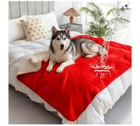 Couverture Imperméable pour lit, Couvertures Imperméables pour Animaux de Compagnie, Couverture Réversible en Flanelle Douce, Couverture de lit pour Couples Lavable,Rouge,150x200cm