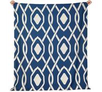 Couverture Imprimé Motif Géométrique Tissé Losange Couvertures en Flanelle Bleu 180 X 200 Cm Polaire Couverture Douce Et Confortable Jeté De Canapé Convient Adultes Enfants