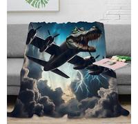 Couverture Imprimée 3D Avion Crocodile Microfibre Décoration Maison Plaid Orage Crocodile Canapé Lit Douceur Confort 50x60(127x152cm)
