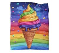 Couverture Imprimée 3D pour Glace Couverture Douillette Pop Art en Microfibre Moelleuse pour Canapés,Draps, Chaleur Et Isolation, Camping pour Enfants Et Adultes 60x80inch(150x200cm)