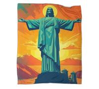 Couverture Imprimée 3D pour Jésus Couverture Douillette Pop Art en Microfibre Moelleuse pour Canapés,Draps, Chaleur Et Isolation, Camping pour Adolescents Et Adultes 50x60inch(127x152cm)