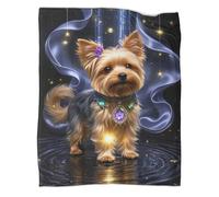 Couverture Imprimée 3D pour Yorkshire Terrier Plaid Couverture Lit en Microfibre Douce Et Chaude pour Canapés,Draps, Chaleur Et Isolation, Camping pour Adolescents Et Adultes 70x80inch(180x200cm)