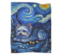 Couverture Imprimée 3D pour Yorkshire Terrier Plaid Couverture Lit en Microfibre Moelleuse pour Canapés,Draps, Chaleur Et Isolation, Camping pour Adolescents Et Adultes 50x60inch(127x152cm)