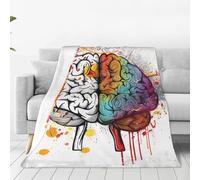 Couverture imprimée avantage du cerveau gauche et droit, couverture en flanelle douce et chaude pour canapé, lit, voyage, couverture toutes saisons pour décoration d'intérieur, 127 x 101,6 cm