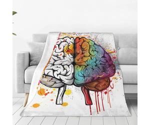 Couverture imprimée avantage du cerveau gauche et droit, couverture en flanelle douce et chaude pour canapé, lit, voyage, couverture toutes saisons pour décoration d'intérieur, 127 x 101,6 cm