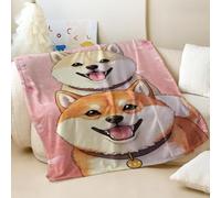 Couverture imprimée Corgi peinte à la main en flanelle chaude et douce, idéale pour les enfants et les amoureux des animaux domestiques (05, 100 x 150 cm)