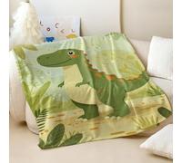 Couverture imprimée de dinosaures de dessin animé pour enfants, style jurassique - Couverture douce et confortable en flanelle pour décoration de chambre de garçon et de fille, canapé, lit (03, 200 x