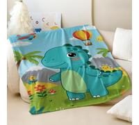 Couverture imprimée de dinosaures de dessin animé pour enfants, style jurassique - Couverture douce et confortable en flanelle pour décoration de chambre de garçons et de filles, canapé, lit (01, 180
