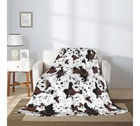 Couverture Imprimée de Vache Occidentale en Cuir de Vachette Marron - Légère et Confortable en Flanelle Polaire pour Automne et Hiver