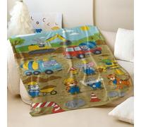 Couverture imprimée hippopotame et coccinelle - Couverture en flanelle, super douce et confortable, parfaite pour chambre d'enfant, canapé, lit (01, 200 x 200 cm)
