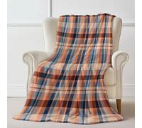 Couverture imprimée Simple Lignes Grille, Couverture en Flanelle Gris Rose Plaid Doux Chaude Léger pour Canapé Lit Voyage Plaid Décorative pour Enfants Garçons Filles 130×150 cm