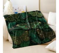 Couverture imprimée vintage papillon et mites, art de la nature mystique en flanelle, idéale pour la décoration de la maison et une utilisation en intérieur (01,75 x 100 cm)