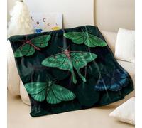 Couverture imprimée vintage papillon et mites, art de la nature mystique en flanelle, idéale pour la décoration de la maison et une utilisation en intérieur (02, 200 x 200 cm)