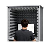 Couverture Insonorisée De Bureau, Bouclier Insonorisant Vocal Haute Densité | Bouclier d'isolation de microphone d'enregistrement semi-fermé, for l'enregistrement de voix off de chant(Color-1,60x60x60cm)