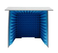 Couverture insonorisée - Panneau d'isolation - Pour bureau - Cabine vocale portable - Isolation acoustique - 60 x 60 x 60 cm - Pour enregistrement vocal - Streaming en direct - Bleu