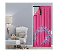 Couverture insonorisée robuste pour porte et fenêtre avec isolation thermique - Housse en coton PU personnalisable - Réduction du bruit et économie d'énergie - Rose rouge