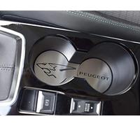 Couverture Intérieur en Acier pour Peugeot.208 II Allure GT GT-Line Active Premium - 2 Pièces Porte-gobelet Emblème Plaque Inoxydable Brossé Fait Sur Mesure Inox