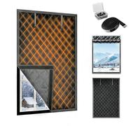 Couverture isolante à 4 couches pour fenêtre Couverture thermique pour fenêtre pours l'hiver Kit d'isolation pours fenêtres poures maison camping-car et sous-sol,Noir,36×60in/91×153cm