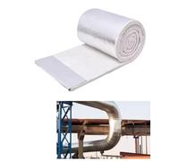 Couverture Isolante en Fibre céramique ignifugée 2300 °F, résistante à l'eau et au Bruit - for Four, Four de Chauffage, Tuyau de poêle, cheminée, Chauffe-Eau, CVC(3x61x500cm/1.2x24x197in)