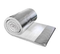 Couverture Isolante en Fibre de Céramique Tapis Isolant Ignifuge avec Feuille D'aluminium Simple Face pour Fours, Poêles,briques Réfractaires,chaudières(Size:610mm x 15000mm x 10mm)