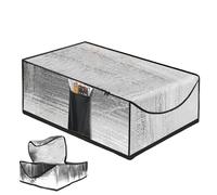 Couverture isolante pour escalier de grenier : coque de protection thermique réfléchissante épaissie, fermeture éclair avec fonction de rangement de poche, structure pliable compacte | Pour