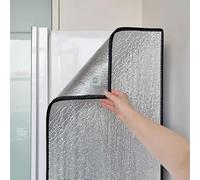 Couverture Isolante pour Réfrigérateur, Film Réfléchissant Isolation Thermique, Housse de Protection Universelle pour Congélateur Réfrigérateur et Vitrines(Black Magnetic Sticker,50 x 70 cm)