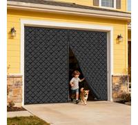 Couverture Isolante Thermique Enroulable Pour Porte de Garage, écran Magnétique étanche pour L’hiver, Rideau Coupe Vent et Insonorisé pour Abris de Voiture Et Ateliers(Noir,4.3x2.4M/14x8FT)