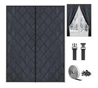 Couverture isolante thermique pour fenêtres en hiver,Rideaux thermiques hiver,Kit d'isolation pour fenêtres,Couverture isolante en coton Oxford pour chambre,Largeur x Hauteur(Noir,W110x H290cm)