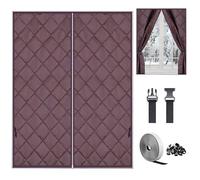 Couverture isolante thermique pour fenêtres en hiver,Rideaux thermiques hiver,Kit d'isolation pour fenêtres,Couverture isolante en coton Oxford pour chambre,Largeur x Hauteur(Brun,W75x H180cm)