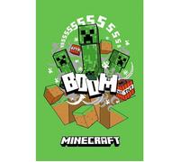 Couverture - JERRY FABRICS - Minecraft Boom Creeper - 100 x 150 cm - Ultra douce - Multicolore