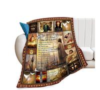 Couverture Jésus Christ - Couverture Religieuse chrétienne avec Verset de la Bible - Cadeau pour Femme et Homme - 101,6 x 127 cm