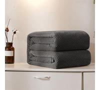 Couverture Jeté de Canapé 170 x 400 cm Douce et Chaude, Moelleuse Couverture 300G avec Anti-Boulochage et Bord Ourlé Plaid Doux et Chaud pour Canapé, Fauteuil et Lit, Gris Foncé