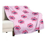 Couverture Jeté en Flanelle Bouche De Vampire d'halloween Flannel Plush Throw Ne Bouloche Pas Blanket Throws Cozy Flannel Throw pour Voyage pour Lit M