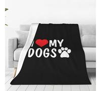 Couverture Jeté en Flanelle I Love La Patte De Mon Chien Couverture en Flanelle Ne Bouloche Pas Flannel Plush Throw Douce Flannel Throw Voyage pour Parfaite pour Canapé pour Lit S