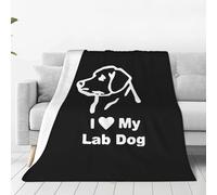 Couverture Jeté en Flanelle I Love Mes Labradors Flannel Plush Throw Chaude Plaid pour Canapé Ne Bouloche Pas Couverture en Flanelle Parfaite pour Canapé pour pour Lit Bureau S