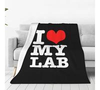 Couverture Jeté en Flanelle I Love Mon Laboratoire Blanket Throws Chaude Flannel Plush Throw Douce Flannel Throw Bureau pour Voyage pour Lit S