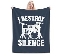 Couverture Jeté en Flanelle Je Détruis Les Tambours Blanket Throws Chaude Flannel Plush Throw Moelleuse Couverture en Flanelle pour Lit pour Parfaite pour Canapé Chambre M