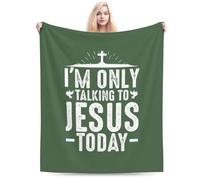 Couverture Jeté en Flanelle Je Parle À Jésus Aujourd'hui Christianisme Amour Flannel Plush Throw Cozy Couverture en Flanelle Chaude Flannel Throw Voyage pour Chambre Bureau M