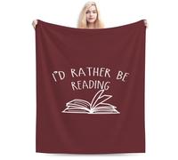 Couverture Jeté en Flanelle Je Préférerais Lire Plaid pour Canapé Douce Blanket Throws Cozy Flannel Plush Throw Chambre pour Parfaite pour Canapé pour Lit M