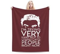 Couverture Jeté en Flanelle J'Essaie Vraiment De Ne Pas Me Connecter avec Les Gens en Ce Moment Ne Bouloche Pas Couverture en Flanelle Douce Blanket Throws pour Lit pour Voyage Bureau S