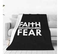 Couverture Jeté en Flanelle La Foi sur La Peur Verset Biblique Christianisme Ne Bouloche Pas Flannel Plush Throw Moelleuse Plaid pour Canapé Parfaite pour Canapé pour Voyage Bureau M