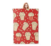 Couverture Jeté en Flanelle Movie Popcorn Plaid pour Canapé Moelleuse Couverture en Flanelle Chaude Flannel Plush Throw pour Voyage Bureau pour Lit 125X150Cm