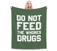 Couverture Jeté en Flanelle s'il Vous Plaît, Ne Donnez Pas De Drogue Aux Putes Couverture en Flanelle Cozy Ne Bouloche Pas Plaid pour Canapé Parfaite pour Canapé pour Bureau Voyage S