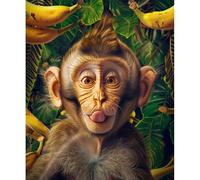 Couverture Jeté en Flanelle Singe Effronté Drôle Blanket Throws Moelleuse Flannel Plush Throw Cozy Plaid pour Canapé pour pour Lit Chambre 125X150Cm