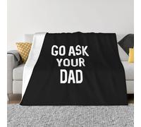 Couverture Jeté en Flanelle Va Demander À Ton Père Flannel Throw Douce Plaid pour Canapé Cozy Couverture en Flanelle Voyage pour pour Lit Parfaite pour Canapé M