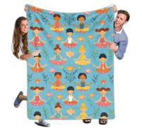 Couverture Jeté en Flanelle Yoga Flannel Plush Throw Douce Flannel Throw Cozy Blanket Throws pour Bureau Voyage 125X150Cm