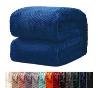 Couverture Jetée de Canapé 140 x 220 cm Super Doux, Confortable et Élégant, Facile à Entretenir, Parfait pour Le Cocooning Couverture Lestée pour Canapé et Lit, Bleu Foncé