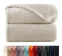 Couverture Jetée de Canapé 60 x 220 cm Super Doux, Confortable et Élégant, Facile à Entretenir, Parfait pour Le Cocooning Couverture Lestée pour Canapé et Lit, Blanc cassé