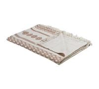 Couvre-Lit en Coton Beige et Marron à Motif Géométrique de Style Rustique Boho T