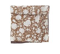 Couverture Kantha en coton fait à la main - Motif floral hippie - Pour grand lit/très grand lit - Style bohème - Marron foncé - 274,3 x 274,3 cm